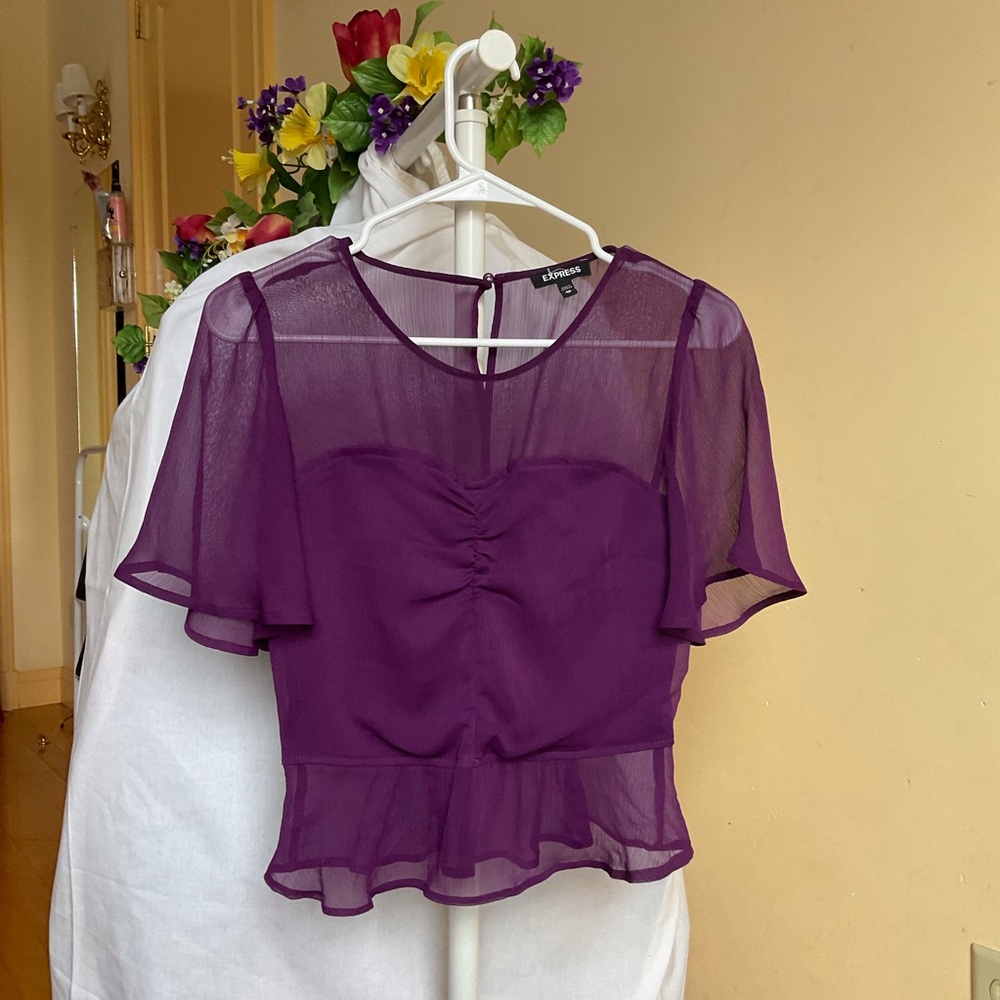 Express XS purple Y2K cute top